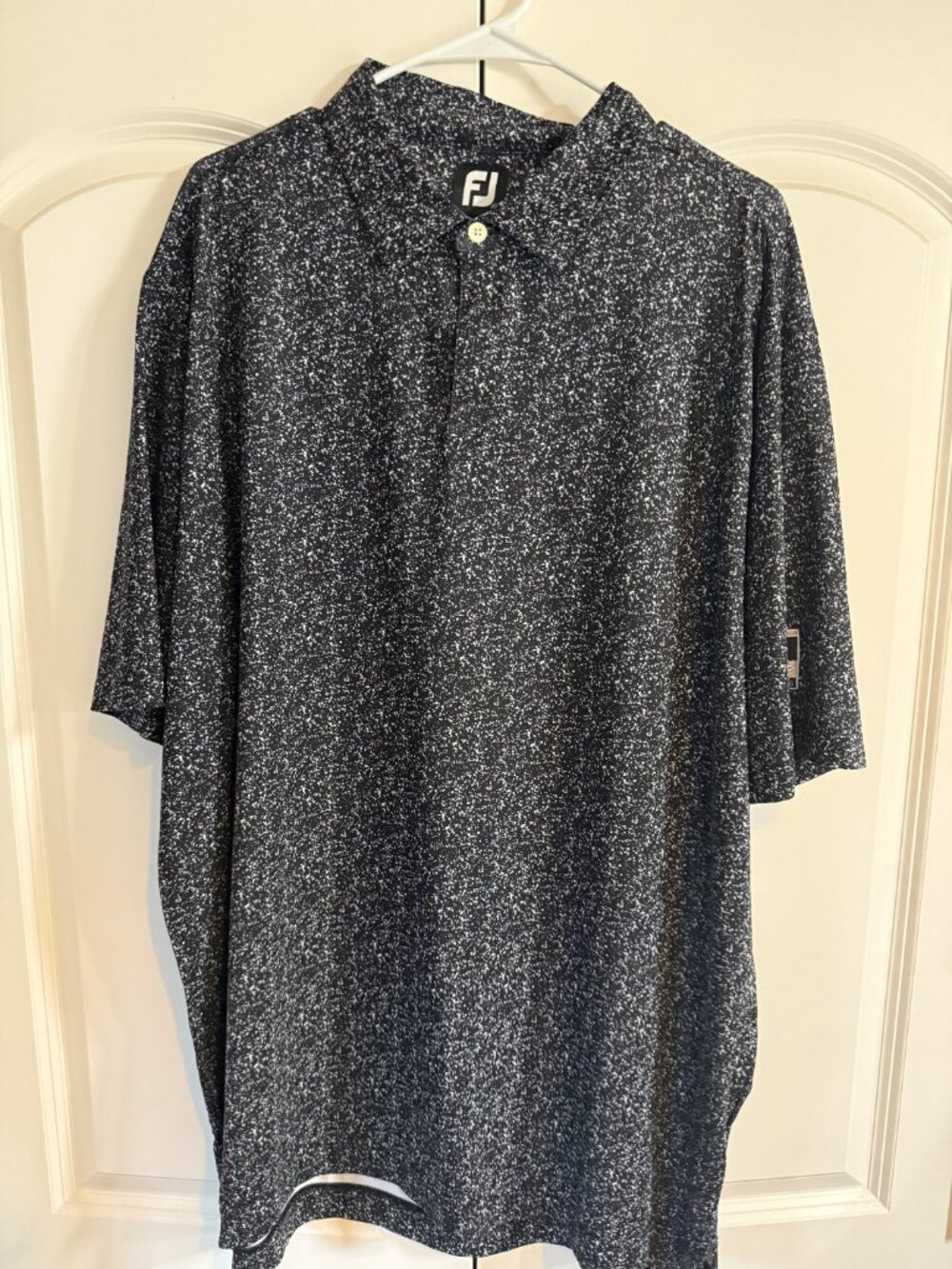 FJ  Footjoy black white polo black white golf shirt Okatie Golf Course  Sz 2XL